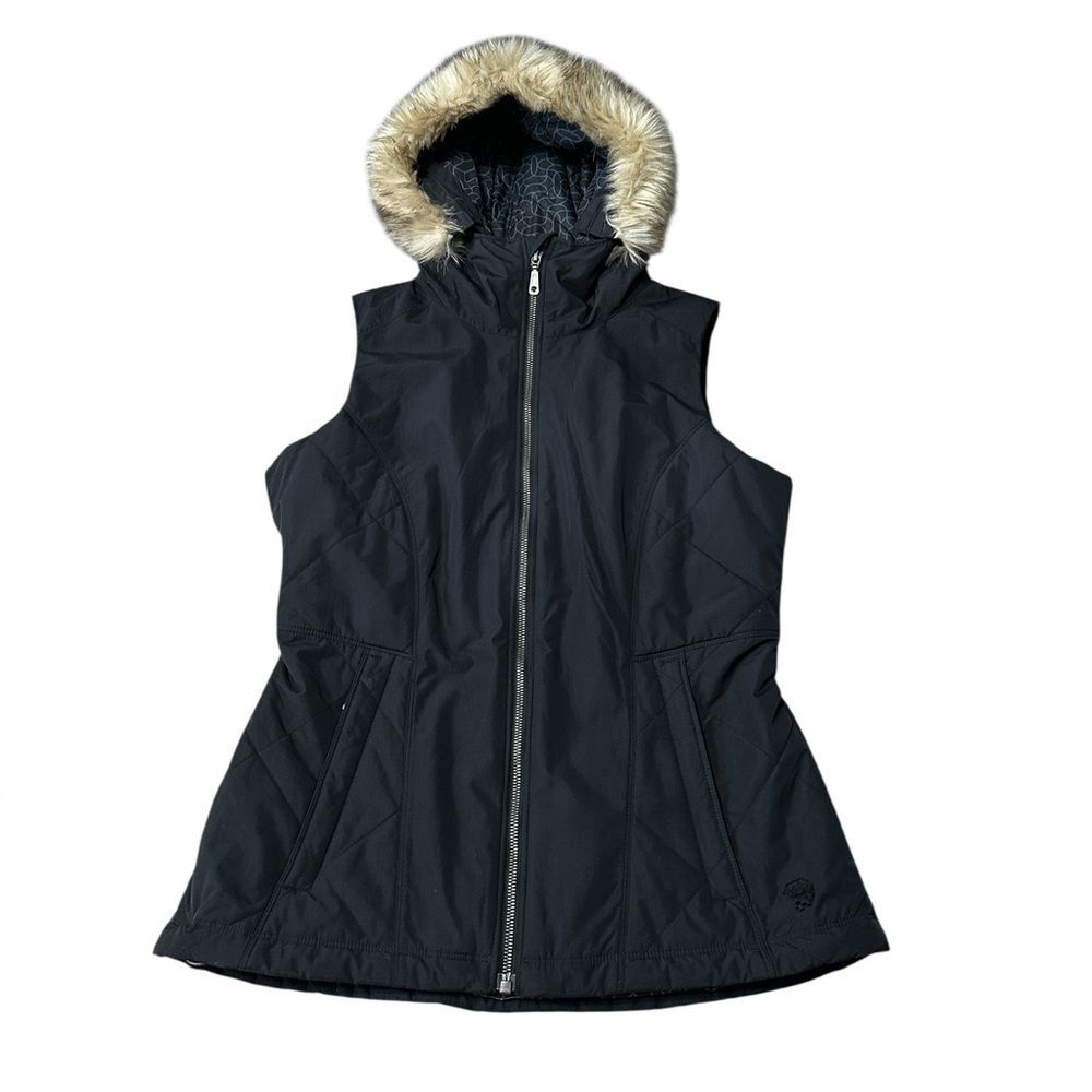 Mountain Hardwear Potrero Women’s Insulated Hooded Vest Faux Fur Black S